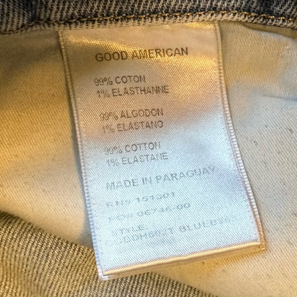 Good American Women’s Straight Leg Size 4 / 27 High Rise Frayed Hem Distressed - Picture 4 of 9